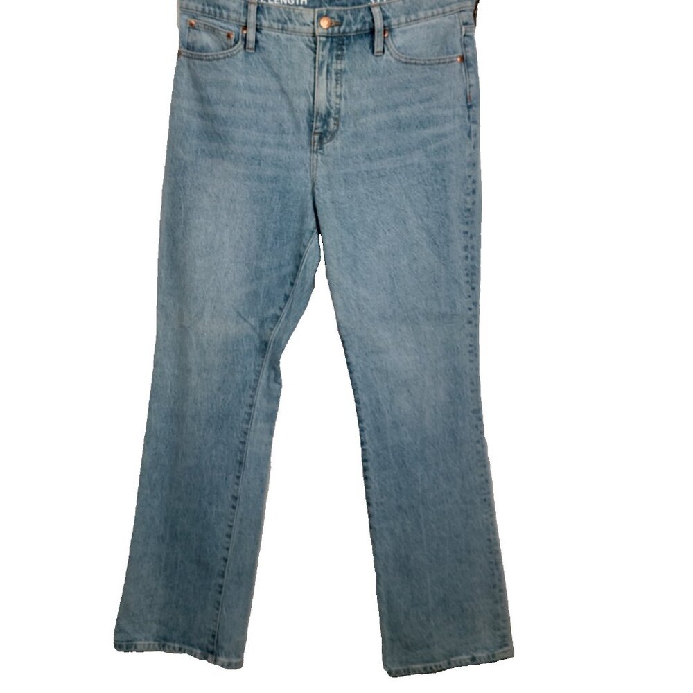 J CREW Full Length Demi Boot Jeans Women 31T Light Wash Blue Denim Jean